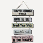 bathroom rules wall hanging