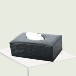 Black Crocodile Tissue Box